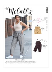 8148 McCalls Pleated Trouser Shorts Lengths, Pants Pattern 18w-24w Uncut